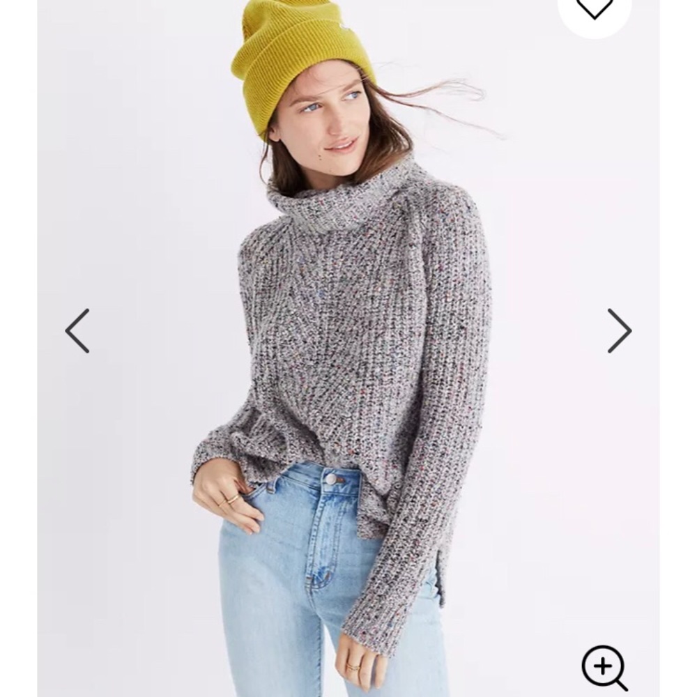 Madewell Sz L Color Fleck Ribbed Sweater
